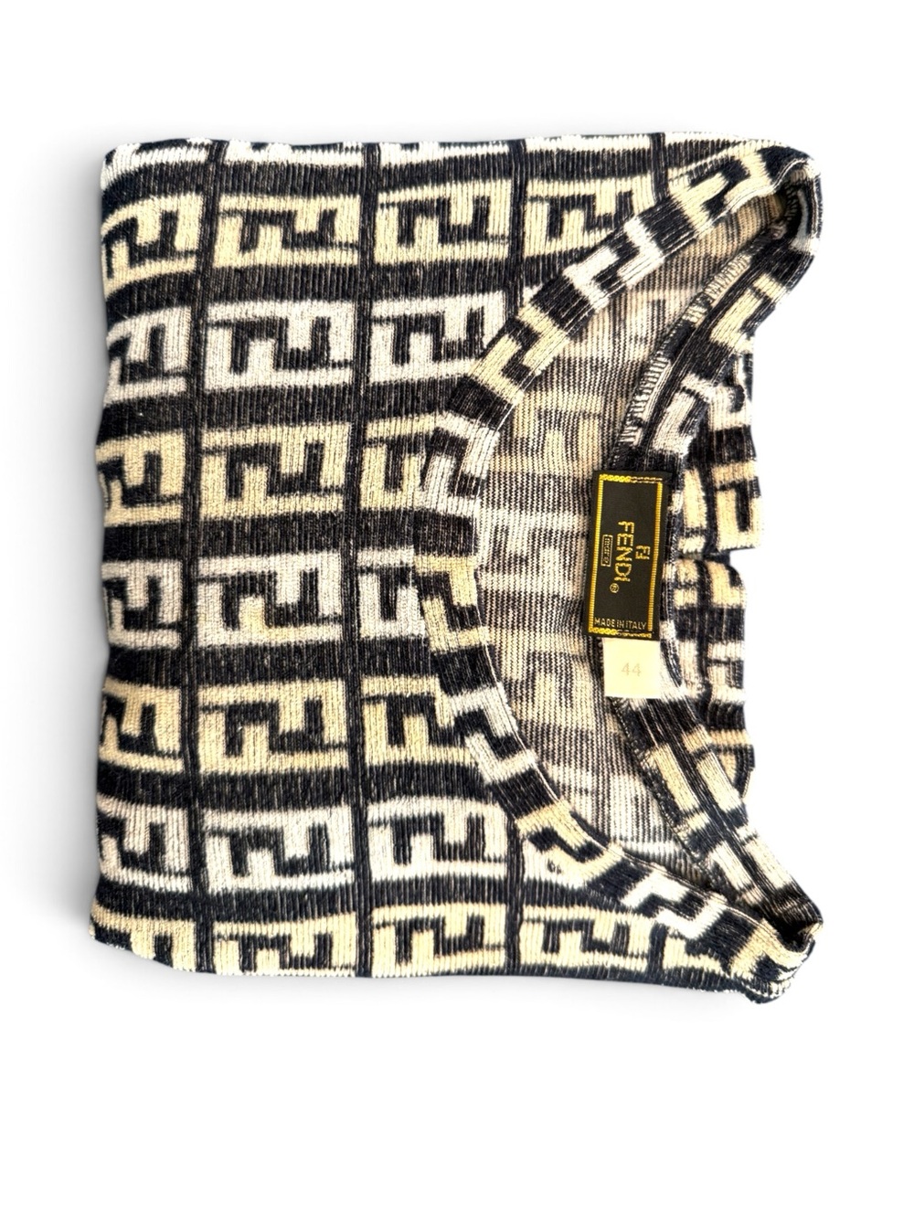 Fendi Woman’s Black & Cream Monogram Knit Dress